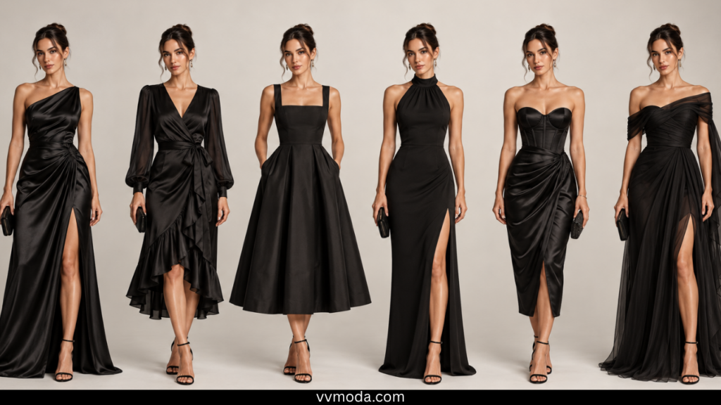 6 Elegant Black Dress Outfit Ideas for a Fancy Event You'll Love