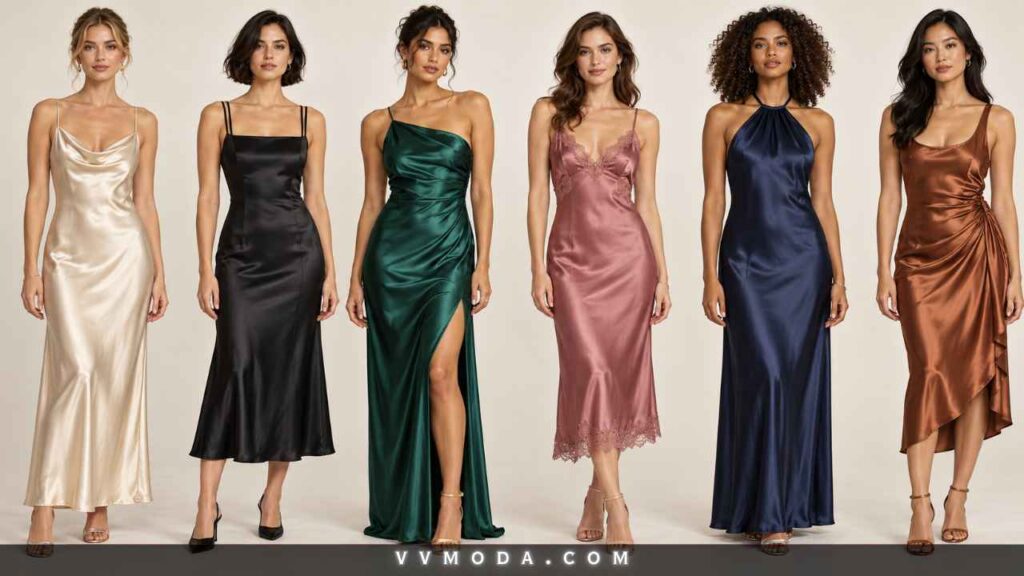 Explore a Silk Slip Dress Outfit for every evening mood, with six elegant looks, practical shoe pairings, and easy layering tips.